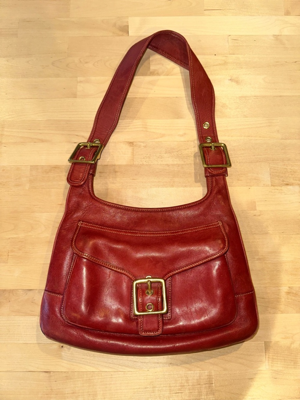 Red leather Vintage Coach Bag